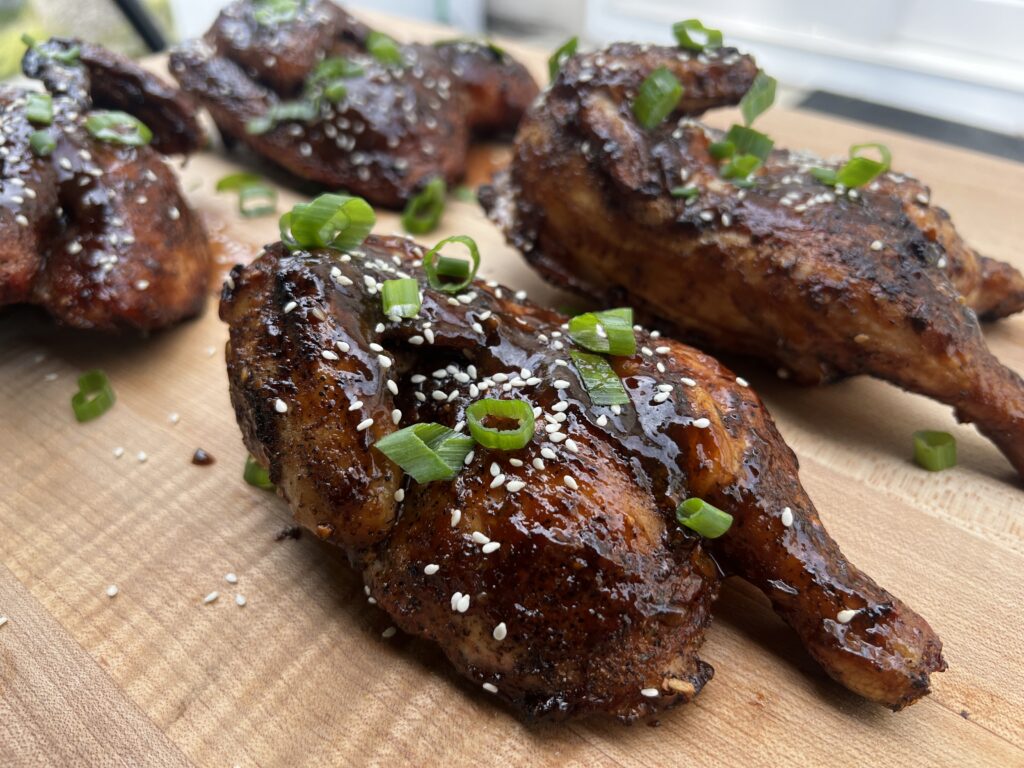 Cover teriyaki cornish hens