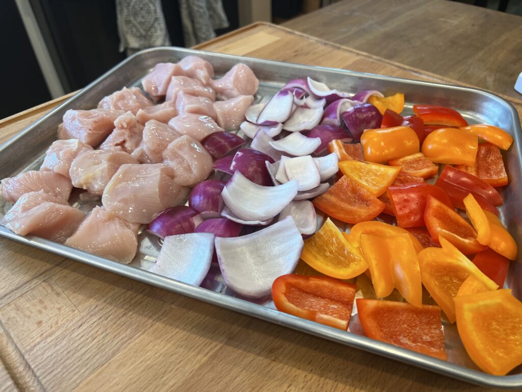 Cubed ingredients